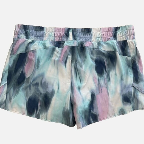 Women's 22 (XXXL) Soft Colorful Blue Teal Stretch Athletic Activewear Plus Short - Picture 4 of 4